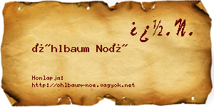 Öhlbaum Noé névjegykártya